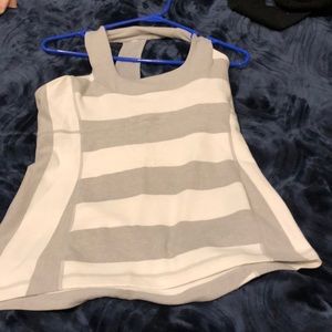 Size 8 Lululemon grey white stripe racerback tank